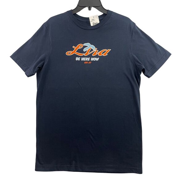 NEW LIRA Clothing T Shirt Mens Size Medium Blue Logo Spell Out Graphic Print - Picture 1 of 9